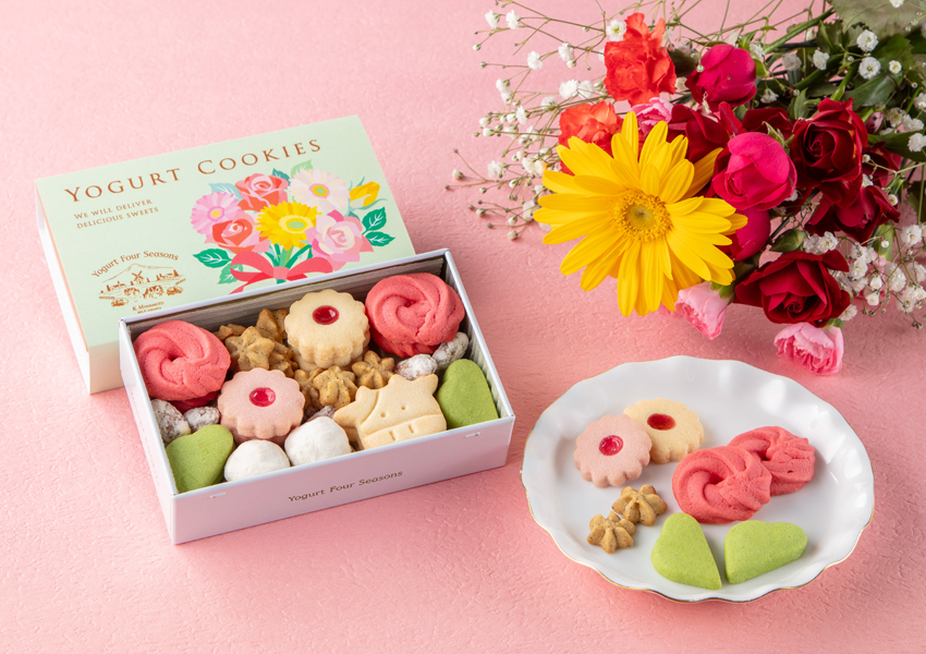 ヨーグルトフラワークッキー缶